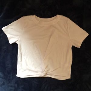 White tee with knot
